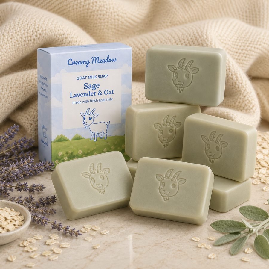 Lavender Oat Goat Milk Soap | Calming & Gentle | Creamy Meadow